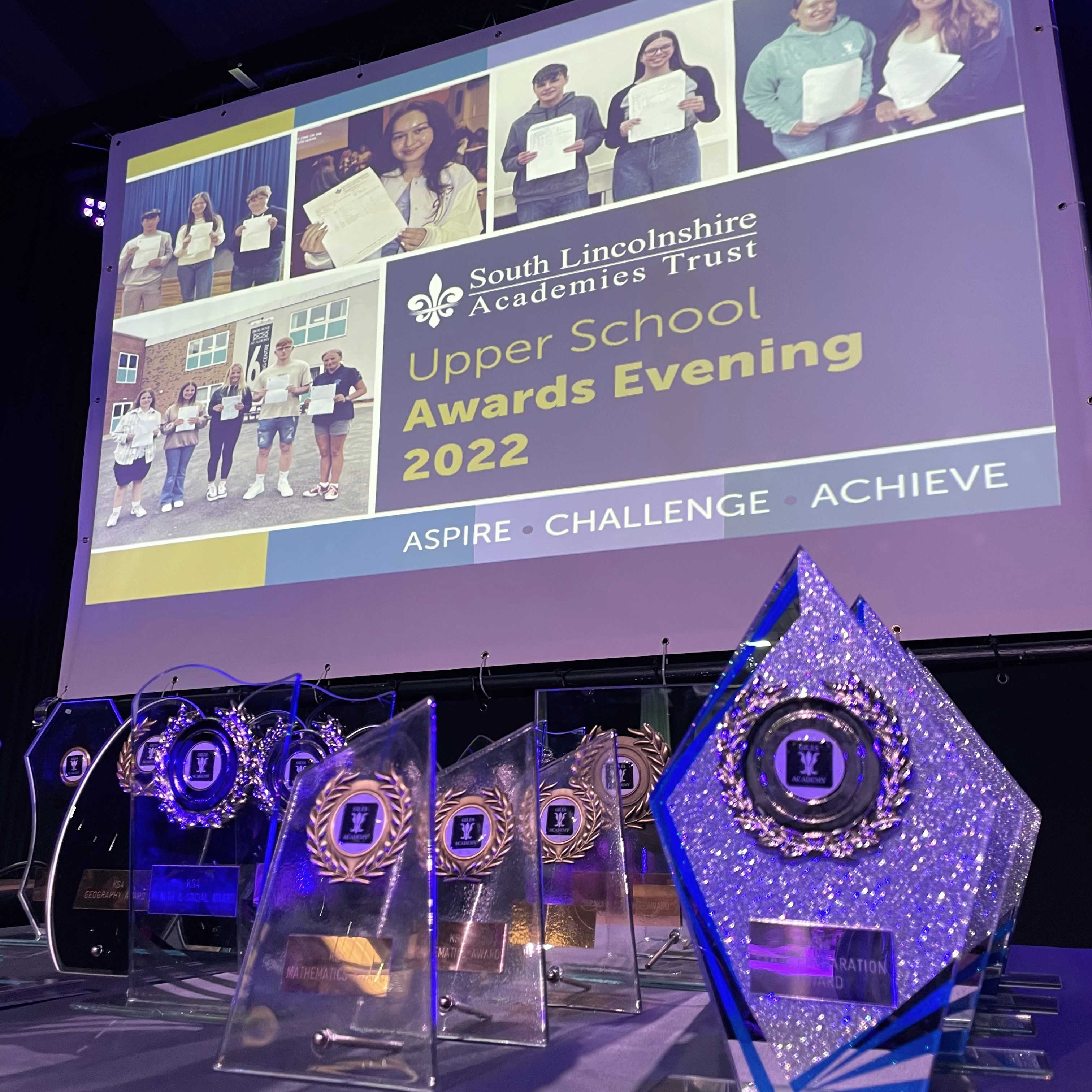 Upper School Awards Evening 2022 Trophies & Screen